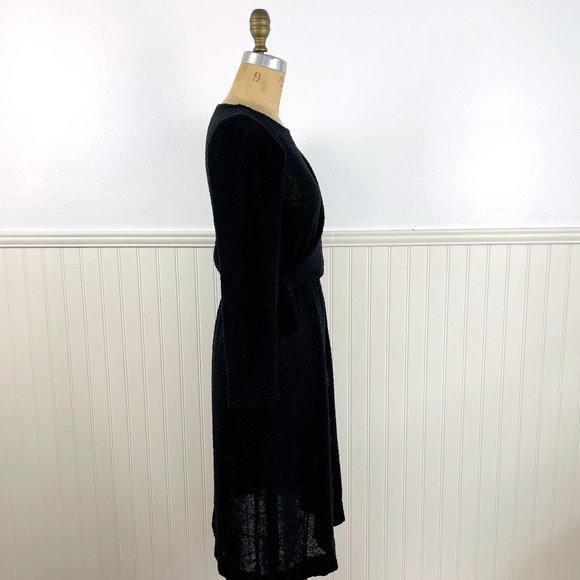 1980s knit dress with asymmetrical bodice wrap - size small - Picture 3 of 8